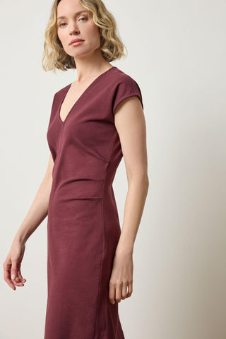 Side Tuck Maxi Dress, Mulberry