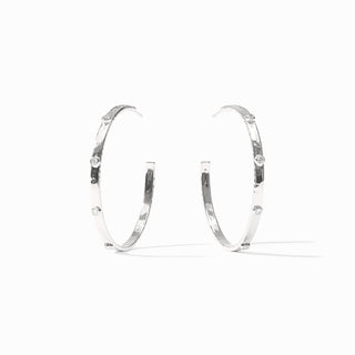 Crescent Stone Hoop, Xl - Cubic Zirconia