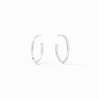 Crescent Stone Hoop, L - Pearl