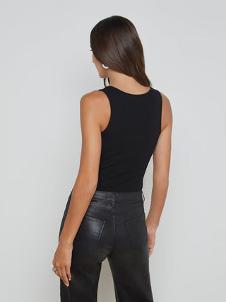 Adira Scoop Neck Tank, Black